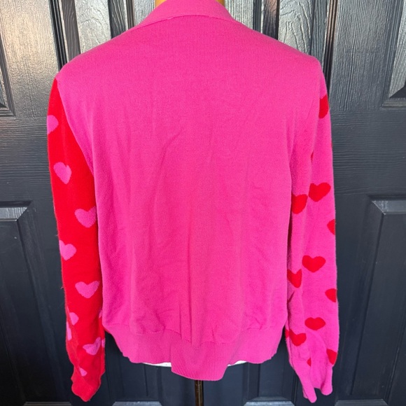 Nanette Lepore Red/ Pink Heart Sweater Size Large - Picture 2 of 8